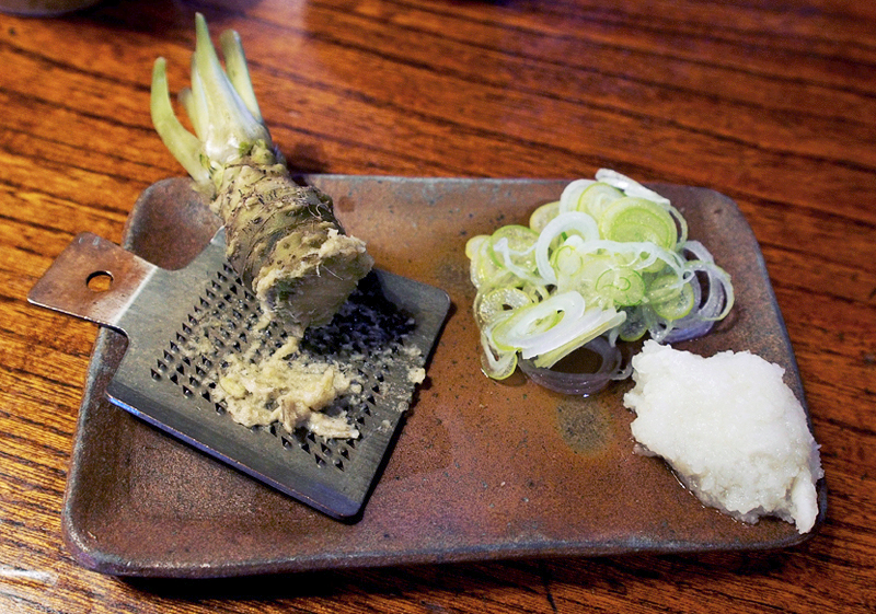 Like all proper soba restaurants, you had  to grate your own wasabi