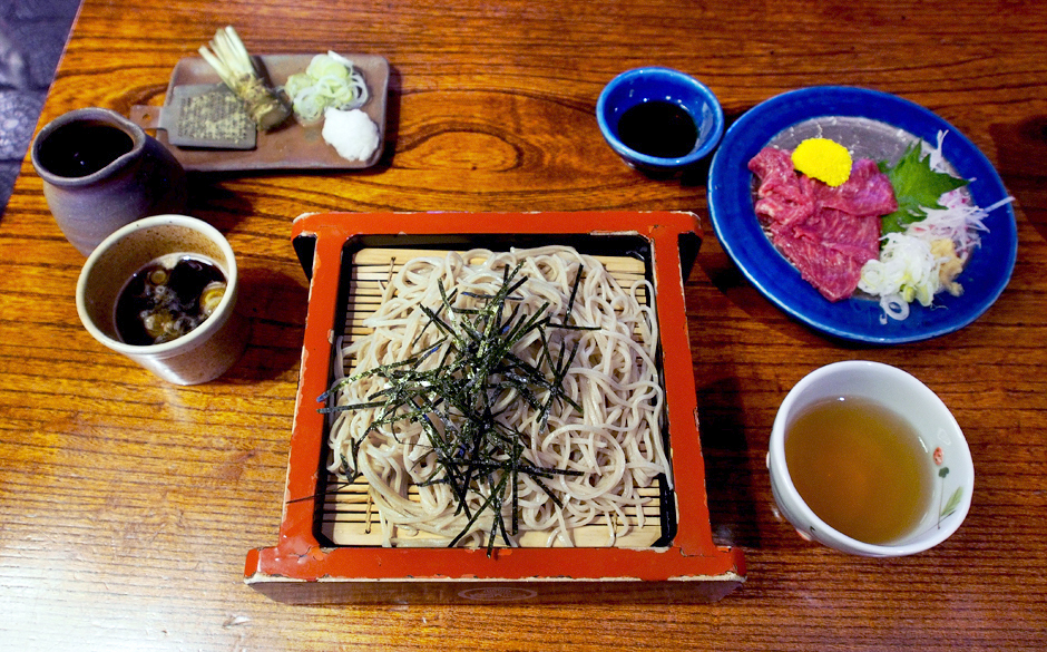 My soba lunch set, with extra side order of sashimi